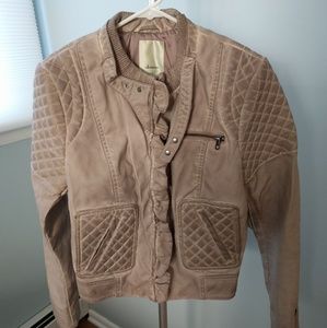 Elevenses distressed vegan leather moto jacket